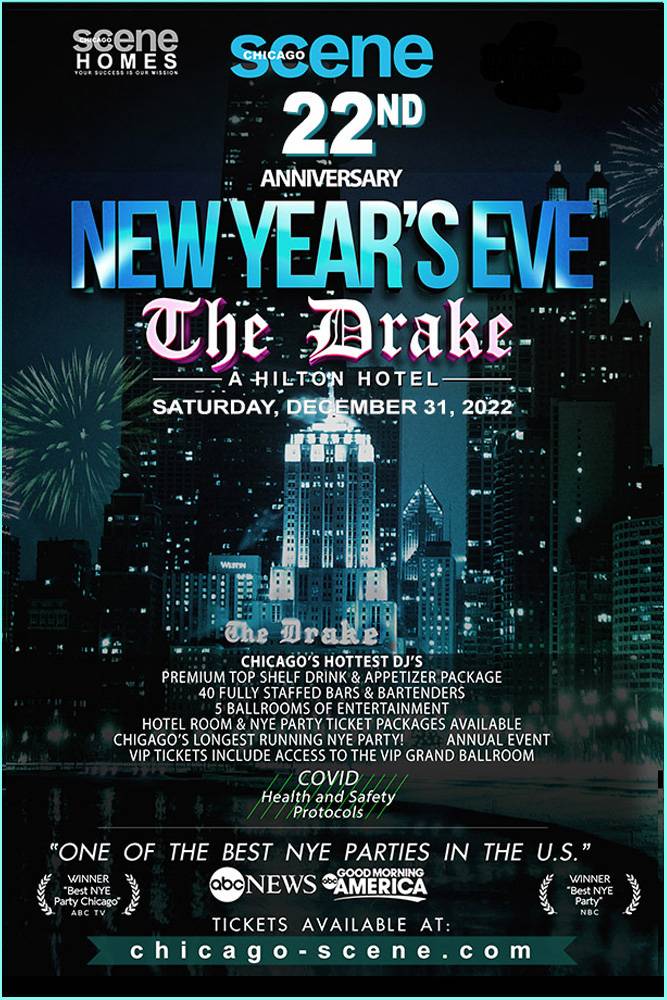 New Years Eve Party Chicago Scene Drake Hotel 2023 Banner